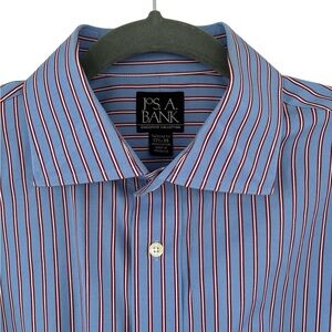 Jos. A. Bank Men's Shirt with Blue and Red Stripes